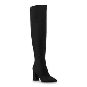 Marc Fisher LTD Women's Over-The-Knee Boots Black Pointed Toe Block Heel